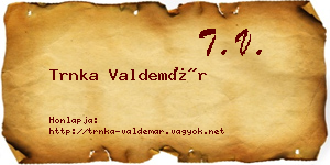 Trnka Valdemár névjegykártya
